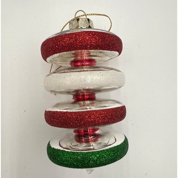 Vtg Glass Christmas Ornaments Lot Of 11 Glitter Accents Various Shapes & Colors - Picture 5 of 5